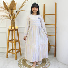Muat gambar ke penampil Galeri, Shirt dress maxi cotton/ Ghamis dress katun anak Cream/ Daisy Raya