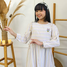 Muat gambar ke penampil Galeri, Shirt dress maxi cotton/ Ghamis dress katun anak Cream/ Daisy Raya