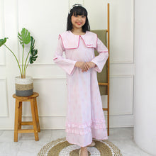 Muat gambar ke penampil Galeri, Shirt dress maxi cotton/ Ghamis dress katun anak pink/ Daisy Raya