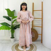 Muat gambar ke penampil Galeri, Shirt dress maxi cotton/ Ghamis dress katun anak Brown/ Daisy Raya