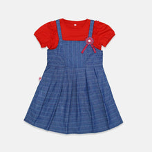 Muat gambar ke penampil Galeri, Overall Dress/ Setelan Denim Dress Anak/ Rodeo Junior Girl Red Christmas