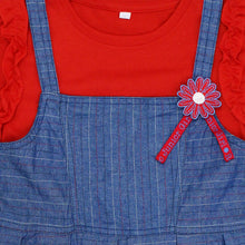 Muat gambar ke penampil Galeri, Overall Dress/ Setelan Denim Dress Anak/ Rodeo Junior Girl Red Christmas