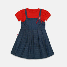 Muat gambar ke penampil Galeri, Overall Dress/ Setelan Denim Dress Anak Navy/ Rodeo Junior Girl Red Christmas