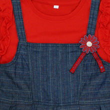Muat gambar ke penampil Galeri, Overall Dress/ Setelan Denim Dress Anak Navy/ Rodeo Junior Girl Red Christmas