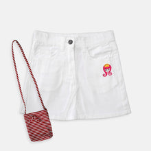 Muat gambar ke penampil Galeri, Denim mini skirt/ Rok mini jeans anak White/ Rodeo Junior Girl Bright Girl