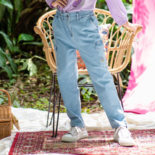 Muat gambar ke penampil Galeri, Jeans/ Celana Denim Kargo Anak Perempuan Blue/ Daisy Always Trending