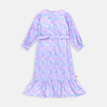 Muat gambar ke penampil Galeri, Maxi long/ Ghamis Dress Anak Flower Print Ungu/ Daisy Duck Gorgeous