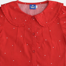 Muat gambar ke penampil Galeri, Blouse/ Blus lengan pendek anak perempuan Red/ Daisy Bright Girl
