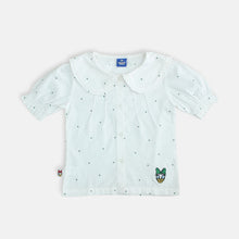 Muat gambar ke penampil Galeri, Blouse/ Blus lengan pendek anak perempuan White/ Daisy Bright Girl