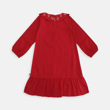 Muat gambar ke penampil Galeri, Longsleeves dress/ Dress selutut merah/ Daisy Spring Sparkle