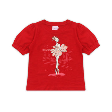 Short sleeve Tshirt/ Kaos Anak Perempuan Merah/ Rodeo Junior Girl Ballerina
