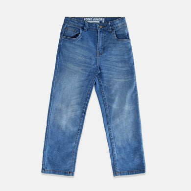 Jeans/ Celana Panjang Anak Laki/ Rodeo Junior Blue Denim with White Embro Detail