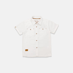 Shirt/ Kemeja Anak Laki/ Rodeo Junior Boy White Basic Shirt