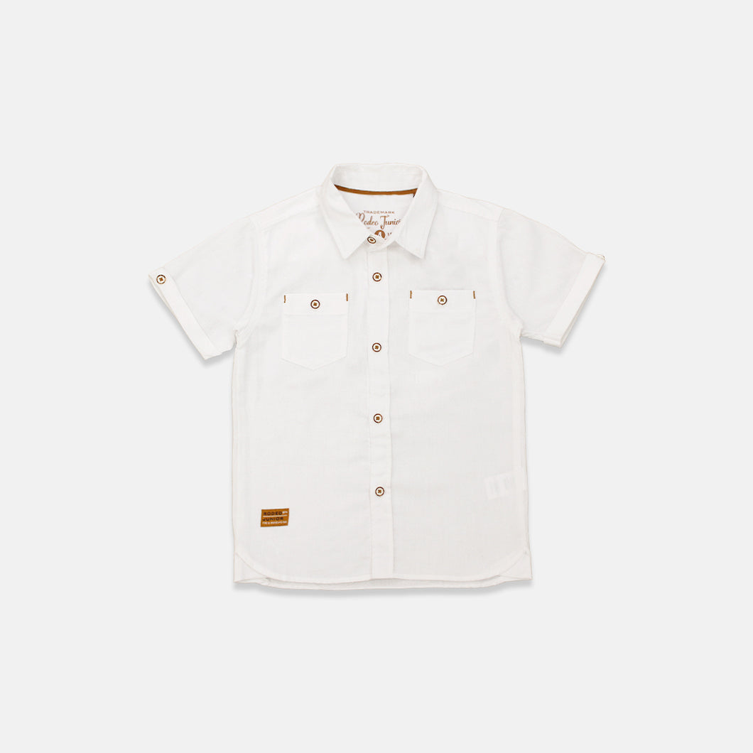 Shirt/ Kemeja Anak Laki/ Rodeo Junior Boy White Basic Shirt