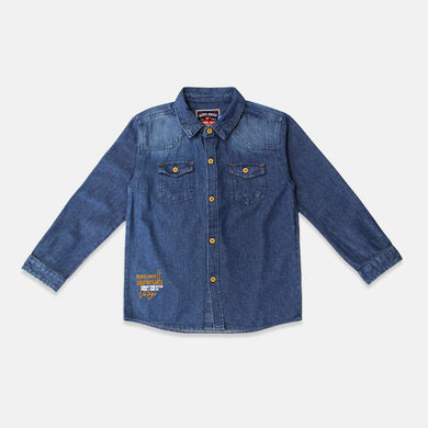 Shirt/ Kemeja Anak Laki/ Rodeo Junior Blue Denim Shirt