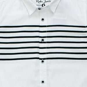 Shirt/ Kemeja Anak Laki/ Rodeo Junior Black White Stripe Shirt