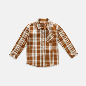 Shirt/ Kemeja Anak Laki/ Rodeo Junior Brown Checked Shirt
