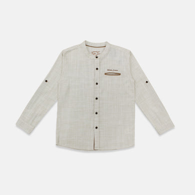 Shirt/ Kemeja Anak Laki/ Rodeo Junior Beige Slub Shirt