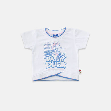 Crop Tshirt/ Kaos Crop Anak White/ Daisy Duck Little Lady