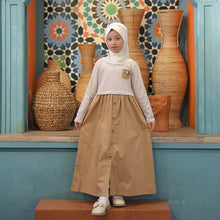 Muat gambar ke penampil Galeri, Shirt dress maxi cotton/ Ghamis dress katun anak/ Rodeo Junior Girl Nature Tones
