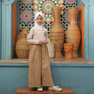Shirt dress maxi cotton/ Ghamis dress katun anak/ Rodeo Junior Girl Nature Tones