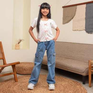 Tshirt/ Kaos lengan pendek anak perempuan white/ Daisy Be Bright