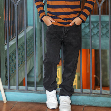 Jeans/ Celana Panjang Denim Anak Laki/ Rodeo Junior Black Denim with Embro Detail