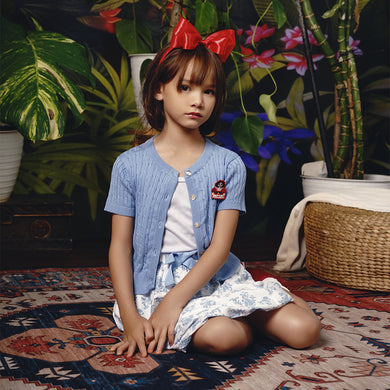 Kardigan Anak Perempuan Biru/ Knitt Cardigan Girl Blue/ RJG Snow White