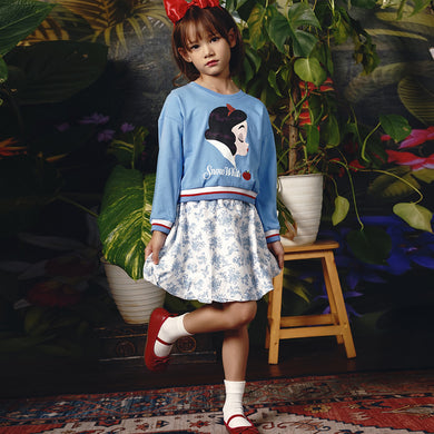 Sweater Crop Anak Perempuan Biru/ Cropped Sweater Girl Blue/ RJG Snow White