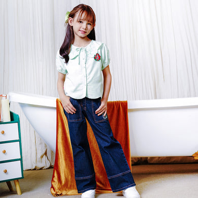 Celana Kulot Denim Anak Perempuan Navy/ Cullote Denim Girl Navy/ RJG Ariel