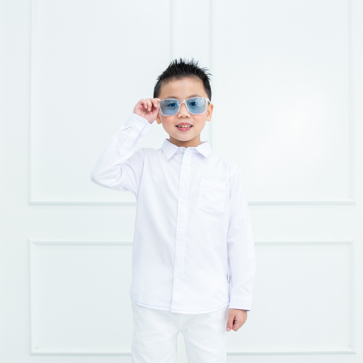 Long sleeves white t-shirt boy/ Kaos lengan panjang putih anak laki/ Donald Spirit