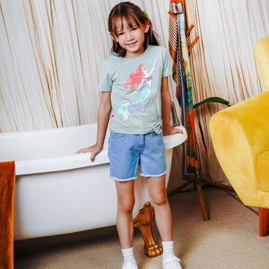 Celana Pendek Denim Anak Perempuan Biru/Short Pants Denim Girl Blue/  RJG Ariel
