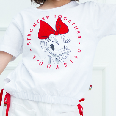 Crop White Tshirt/ Kaos Crop Putih Anak/ Daisy Duck Love It