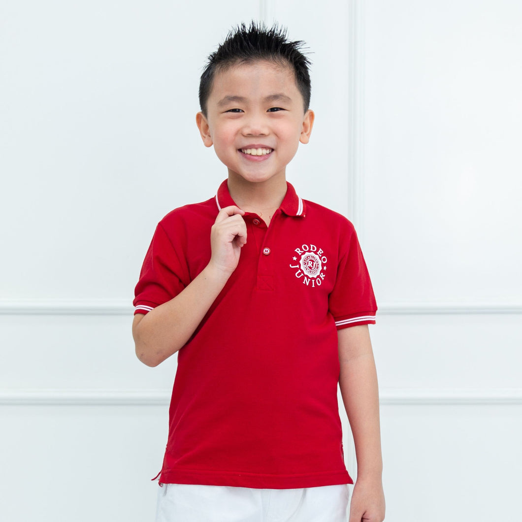 Kaos Polo Anak Laki Merah/ Polo Tshirt Boy Red/ RJ Merah Putih