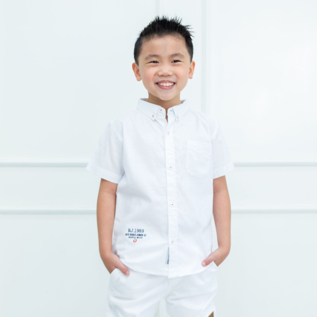 Kemeja Anak Laki Putih/ Shirt Boy White/ RJ Independence