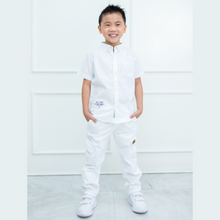 Muat gambar ke penampil Galeri, Celana Panjang Kargo Anak Laki Putih/ Long Cargo Pants Boy White/ RJ Independence