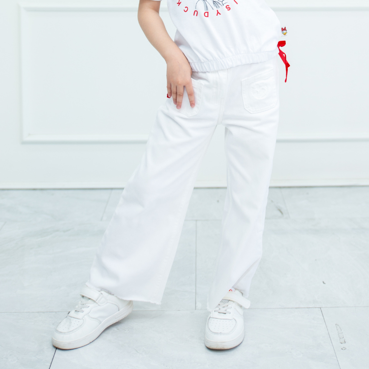 Celana Kulot Anak Perempuan Putih/ Cullote Pants Girl White/DD Spirit