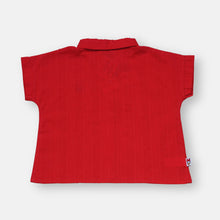 Muat gambar ke penampil Galeri, Blus Lengan Pendek Anak Perempuan Merah/ Short Sleeve Blouse Girl Red/RJG Girls Holiday