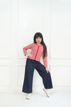 Muat gambar ke penampil Galeri, Kaos Crop Lengan Panjang Anak Perempuan Merah/ Crop T-shirt Long Sleeve Girl Red/ RJG Cherry Belle