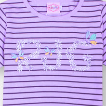 Muat gambar ke penampil Galeri, Kaos Crop Anak Perempuan Ungu/Crop T-shirt Girl Purple/RJG Butterfly