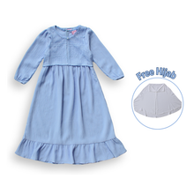 Muat gambar ke penampil Galeri, Ghamis Anak Perempuan Biru/ Girls Ghamis Maxi Dress Blue/ RJG Bouquet de fleurs