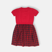 Muat gambar ke penampil Galeri, Dress Lengan Pendek Anak Perempuan Merah/ Girls Dress Short Sleeve Red/ RJG Good Luck