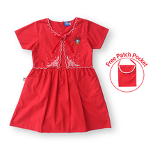 Muat gambar ke penampil Galeri, Dress Lengan Pendek Anak Perempuan Merah/ Girls Dress Short Sleeve Red/ Daisy Duck Good Luck