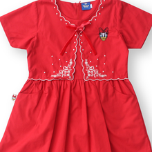 Muat gambar ke penampil Galeri, Dress Lengan Pendek Anak Perempuan Merah/ Girls Dress Short Sleeve Red/ Daisy Duck Good Luck