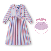 Muat gambar ke penampil Galeri, Ghamis Anak Perempuan Ungu/ Girls Maxi Cotton Dress Purple/ Daisy Duck Positivity