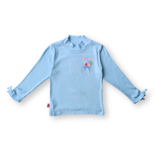 Muat gambar ke penampil Galeri, Kaos Crop Anak Perempuan Biru/Crop T-shirt Girl Blue/ RJG Bouquet de fleurs