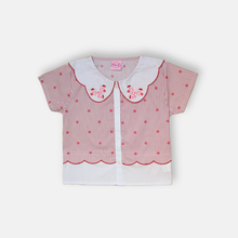 Muat gambar ke penampil Galeri, Blus Lengan Pendek Anak Perempuan Merah/ Short Sleeve Blouse Girl Red/RJG Good Luck