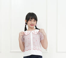 Muat gambar ke penampil Galeri, Blus Lengan Pendek Anak Perempuan Merah/ Short Sleeve Blouse Girl Red/RJG Good Luck