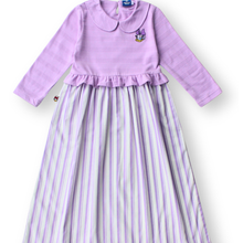 Muat gambar ke penampil Galeri, Ghamis Anak Perempuan Ungu/ Girls Maxi Cotton Jacquard Dress Purple/ Daisy Duck Positivity