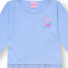Muat gambar ke penampil Galeri, Kaos Anak Perempuan Biru/ Girls T-Shirt Blue/ RJG Bouquet de fleurs